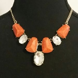 Amrita Singh Crystal And Coral Colored Necklace
